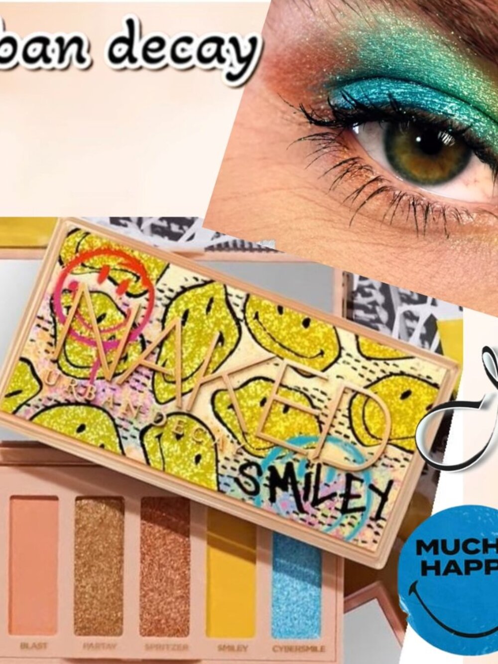 Urban Decay Smiley Naked Chill Mucho Happy Mini Eyeshadow Palette NIB 4.75g